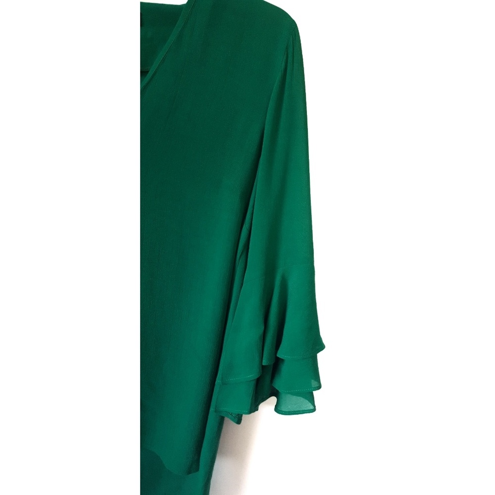 Zara Green Ruffle Bell Sleeve Blouse - Picture 4 of 7